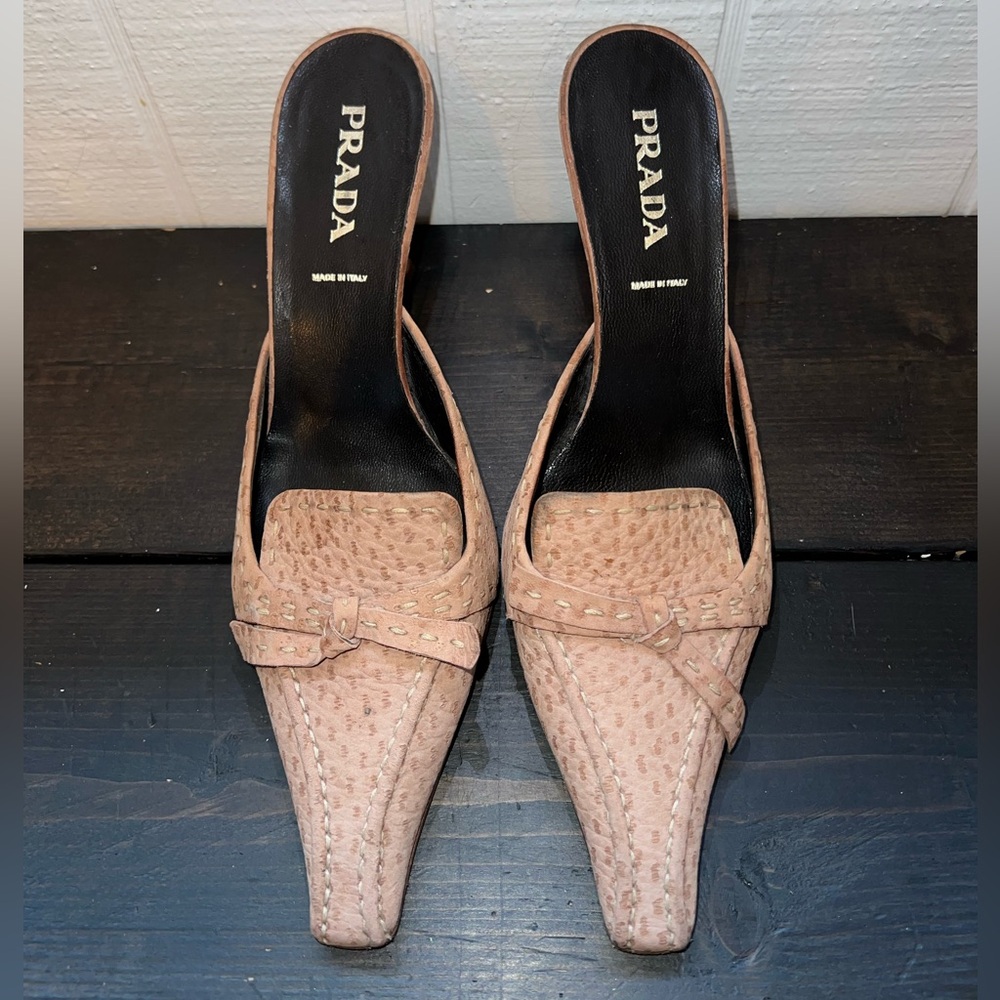 Rare Vintage Prada Kitten Heel Mules